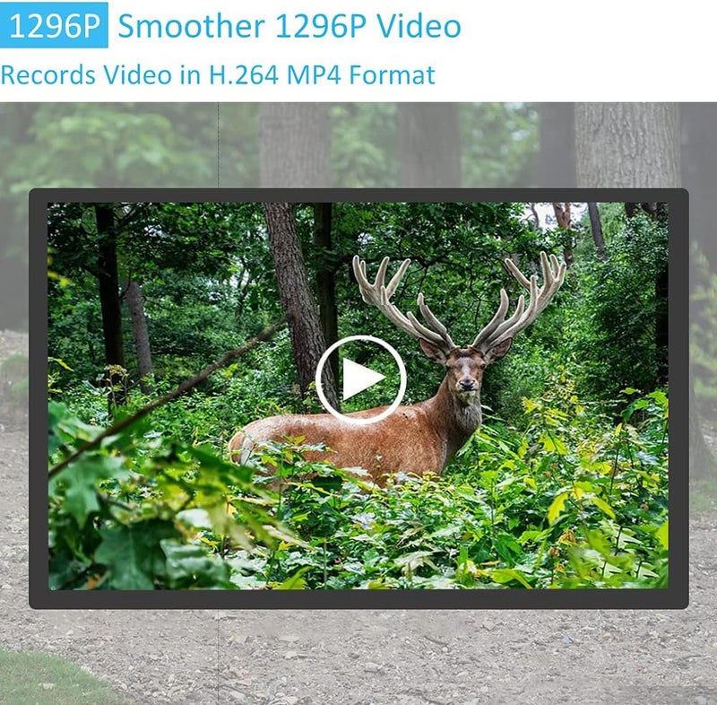 GardePro E5 Trail Camera (Non-Cellular, Non-WiFi), 48MP Photo & 1296P HD Video, 0.1s Trigger, 100ft No-Glow Night Vision, Motion Activated Wildlife Camera - Image 4